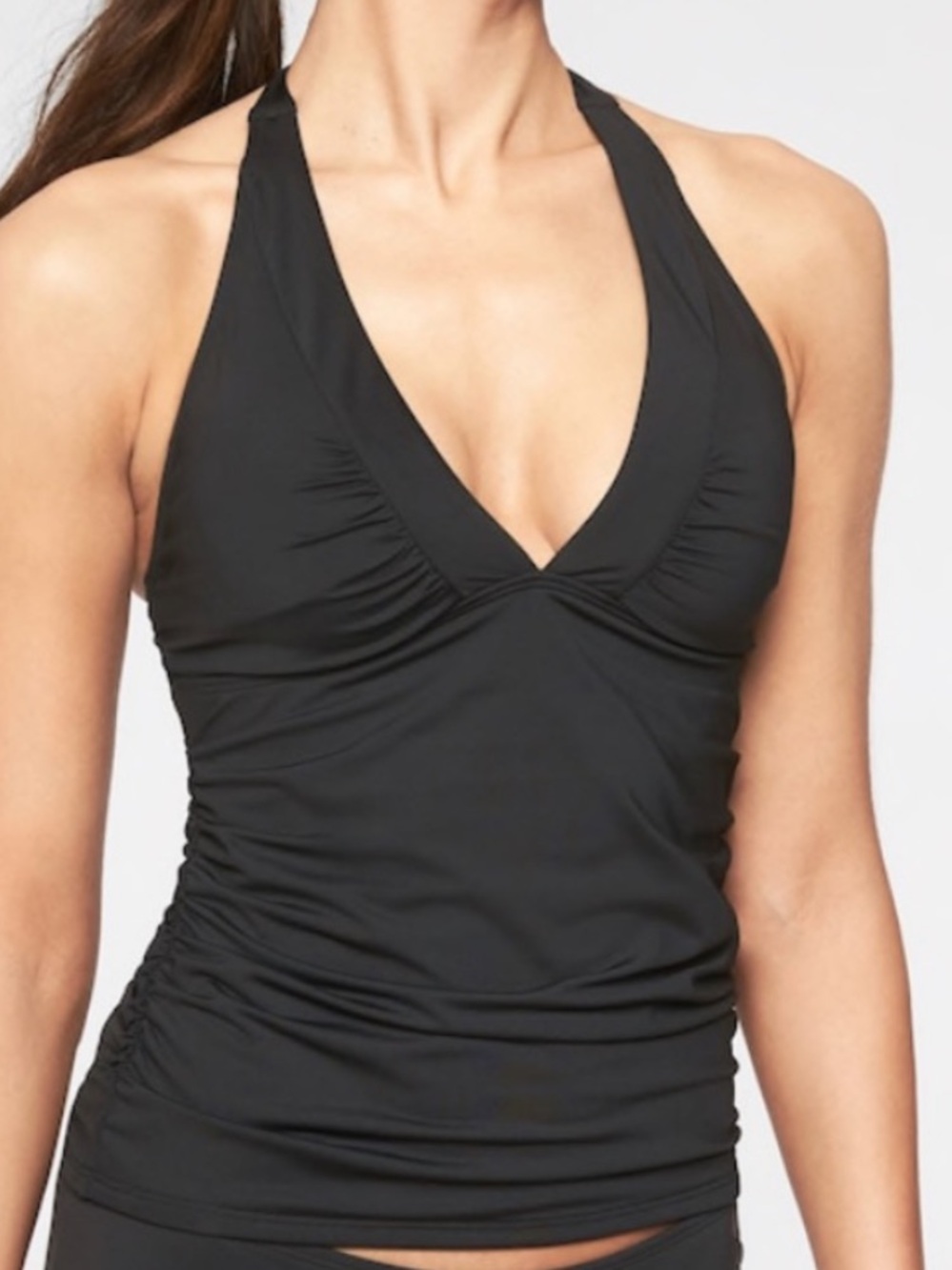 Athleta black halter swim tankini top
